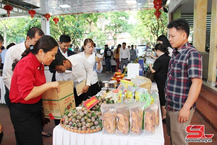 Trưng bày, giới thiệu sản phẩm nông sản tiêu biểu của huyện Yên Châu.