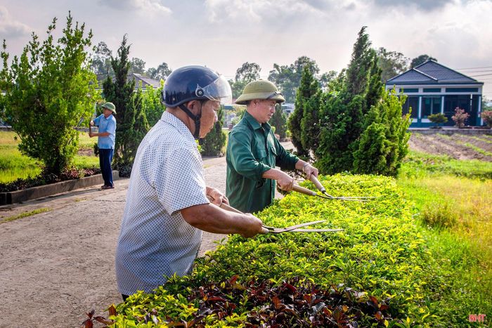  Nhân dân thôn Thành Phú hăng say xây dựng NTM. 