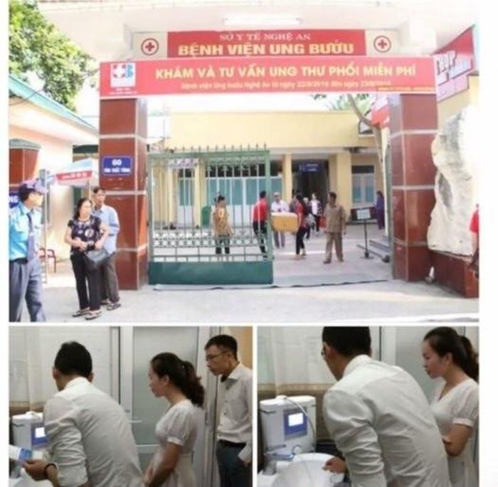 Bệnh viện Ung bướu Nghệ An đã trang bị máy ion kiềm để cho cán bộ y tế và người bệnh sử dụng hỗ trợ điều trị các triệu chứng bệnh