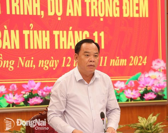 Chủ tịch UBND tỉnh Võ Tấn Đức phát biểu tại hội nghị. Ảnh: Phạm Tùng