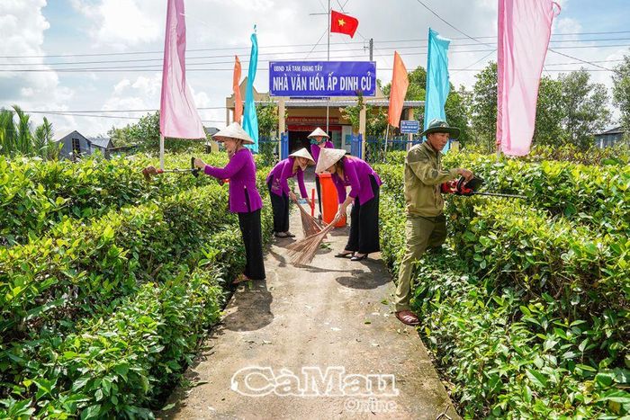 Phong trào xây dựng khóm, ấp văn hóa ở ấp Dinh Củ, xã Tam Giang Tây, huyện Ngọc Hiển, được phát huy mạnh mẽ, góp phần đưa xã Tam Giang Tây đạt chuẩn nông thôn mới.