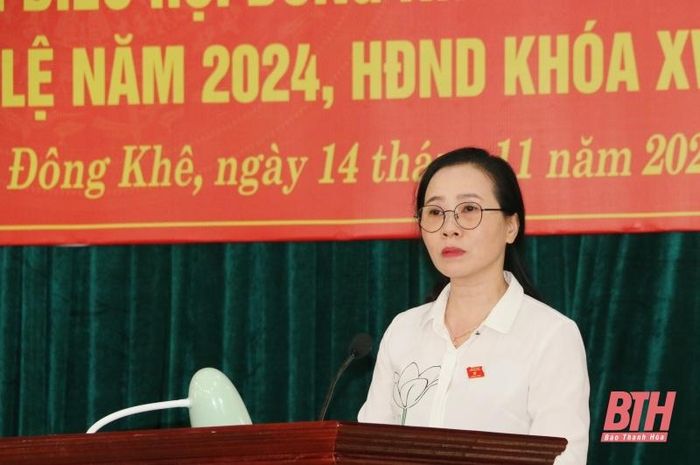Đại biểu Ngô Thị Hồng Hảo thông báo dự kiến nội dung, chương trình Kỳ họp thứ 23, HĐND tỉnh khóa XVIII.