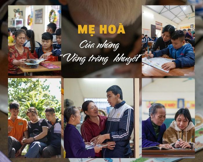  Tác phẩm về cô giáo Lê Thị Hòa (Đông Sơn, Chương Mỹ, Hà Nội) và lớp học đặc biệt. Ảnh: Khánh Huy 