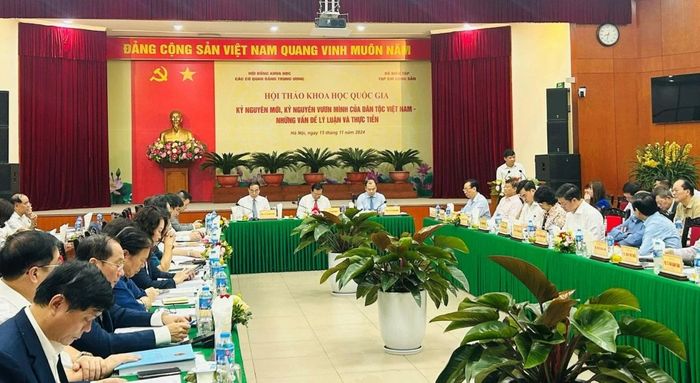 Hội thảo quốc gia "Kỷ nguyên mới, kỷ nguyên vươn mình của dân tộc Việt Nam - Những vấn đề lý luận và thực tiễn" ngày 15/11 tại Hà Nội. (Ảnh: Vinh Hà)