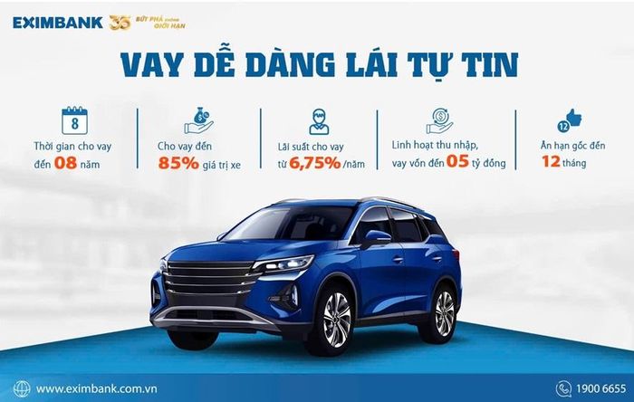 Eximbank ra mắt gói vay ưu đãi mua xe ô tô "VAY DỄ DÀNG - LÁI TỰ TIN", đem đến giải pháp tài chính toàn diện cho khách hàng.