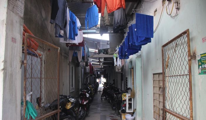 Khu nhà trọ công nhân ở Bắc Vinh. Ảnh: Diệp Thanh