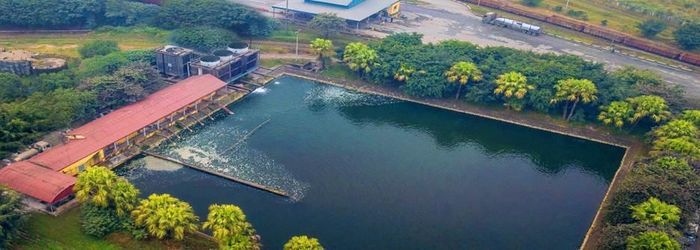 Hồ tuần hoàn nước thải của công ty Supe Lâm Thao.