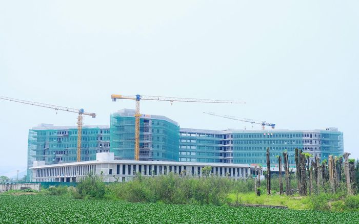 Dự án Xây dựng Bệnh viện Ung bướu Nghệ An (giai đoạn 2). Ảnh tư liệu: Thành Duy
