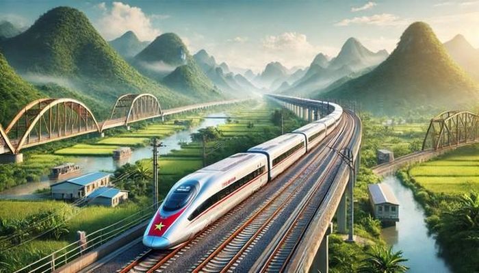 Dự án đường sắt tốc độ cao Bắc Nam là dự án lớn nhất trong lịch sử với tổng mức đầu tư hơn 67 tỷ USD (Ảnh: AI).