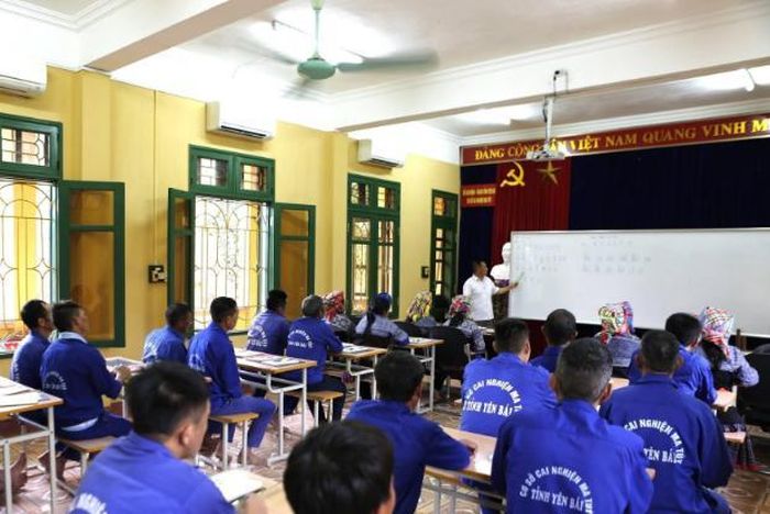  Lớp học tại Cơ sở Cai nghiện ma túy tỉnh Yên Bái. Ảnh: Tuấn Anh - TTXVN 
