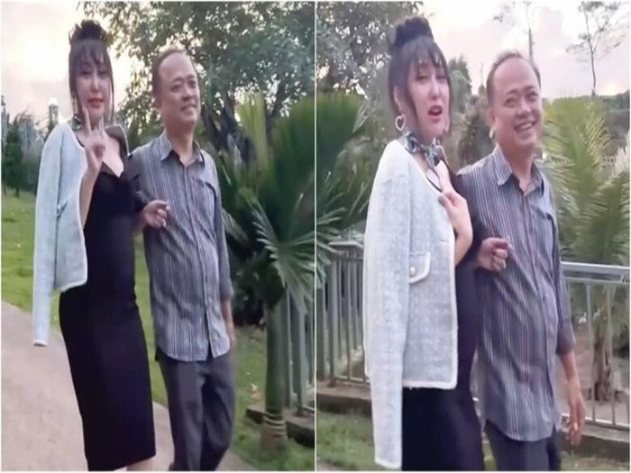 Lộ vòng hai lùm lùm khi sánh đôi bên người yêu, Phi Thanh Vân bị đồn mang bầu. Nhanh chóng, "nữ hoàng dao kéo" cho biết, cô chỉ tăng cân mà thôi. Ảnh: Đời Sống Gia Đình.