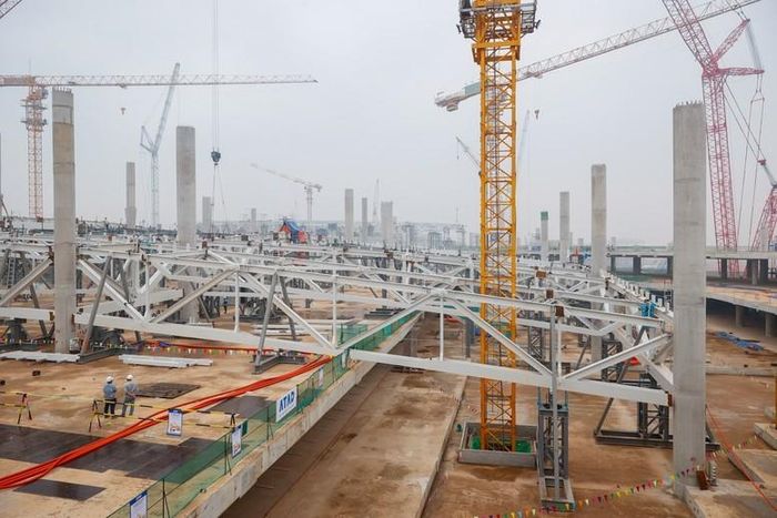  Nhiều hạng mục, công trình của sân bay Long Thành đạt khối lượng thi công lớn. Ảnh: VGP. 