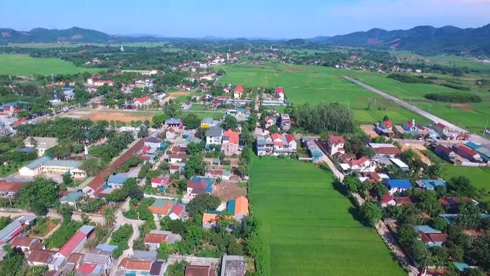 Một góc huyện Nghĩa Đàn nhìn từ trên cao. Ảnh: TL