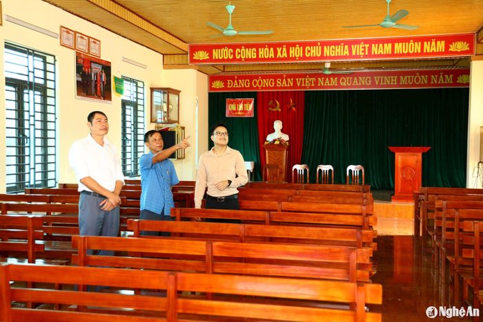 Thiết chế nhà văn hóa khối Tân Tiến, thị trấn Nghĩa Đàn được người dân chung sức trang bị đầy đủ. Ảnh: Nguyên Nguyên