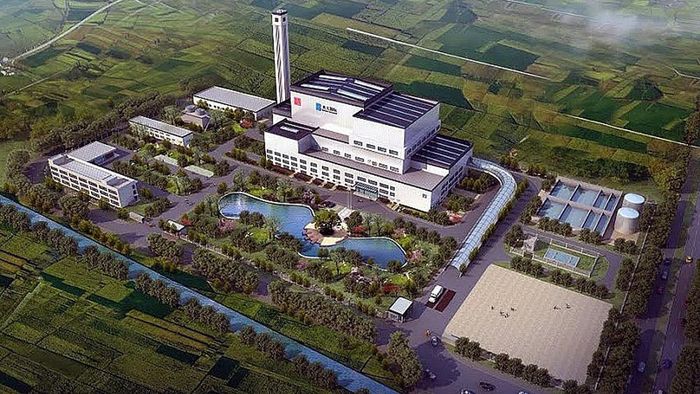 Phối cảnh nhà máy xử lý rác và phát điện ở tỉnh Bắc Giang đang triển khai.