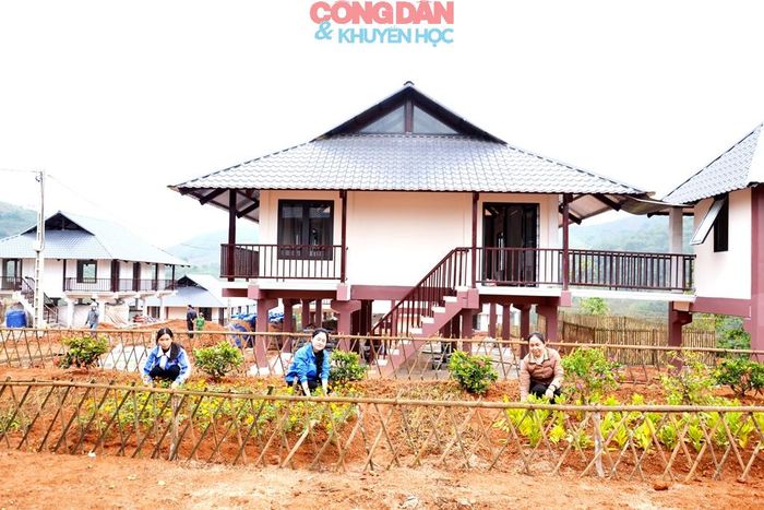 Mầm xanh được người dân chăm chút, tạo cảnh quan xanh - đẹp cho ngôi làng mới. Ảnh: Quốc Hồng