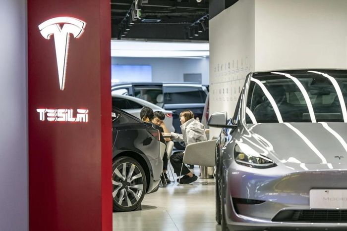 Xe điện Tesla gặp lỗi hệ thống tự lái. Ảnh: Bloomberg.