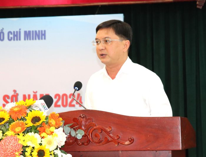  Trưởng Ban Dân vận Thành ủy TPHCM Nguyễn Mạnh Cường phát biểu tại hội nghị 