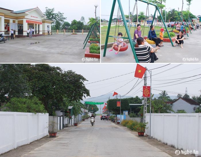 Cơ sở vật chất văn hóa, giải trí và hệ thống giao thông nông thôn được đầu tư đồng bộ tại các khu dân cư ở các xã của huyện Nam Đàn. Ảnh: Mai Hoa