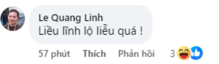 Ca sĩ Quang Linh bình luận về bức ảnh của đôi bạn trẻ. (Ảnh chụp màn hình)