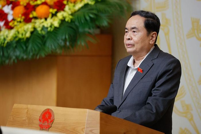 Chủ tịch Quốc hội Trần Thanh Mẫn phát biểu tại Hội nghị. Ảnh: VGP