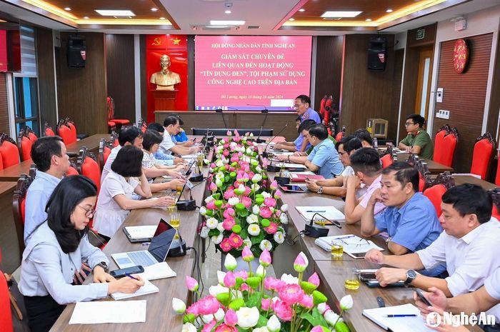Thường trực HĐND tỉnh đã thực hiện giám sát chuyên đề về “Công tác phòng, chống tội phạm liên quan đến hoạt động “tín dụng đen”, tội phạm sử dụng công nghệ cao để lừa đảo chiếm đoạt tài sản" tại huyện Đô Lương. Ảnh tư liệu: Thành Cường
