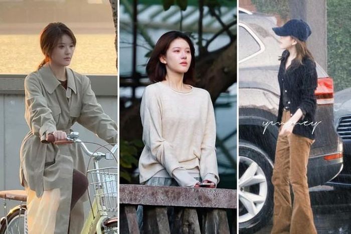 Triệu Lộ Tư với vóc dáng gầy gò trên phim trường “Người yêu“. Ảnh: Weibo