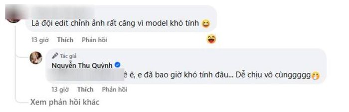 Thu Quỳnh vui vẻ phủ nhận chuyện mình là model khó tính. 