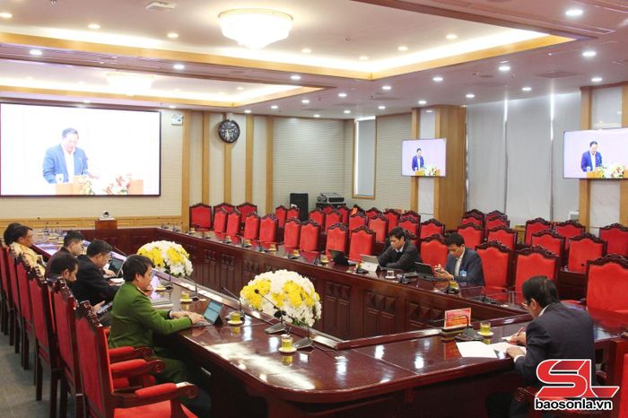 Các đại biểu dự Hội nghị tại điểm cầu tỉnh Sơn La.
