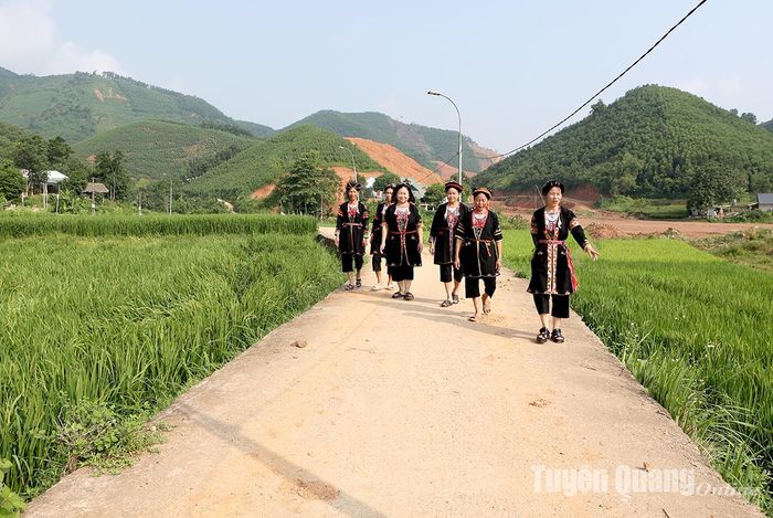 Đường giao thông nông thôn xã Tứ Quận (Yên Sơn) được đầu tư giúp người dân đi lại thuận lợi. 