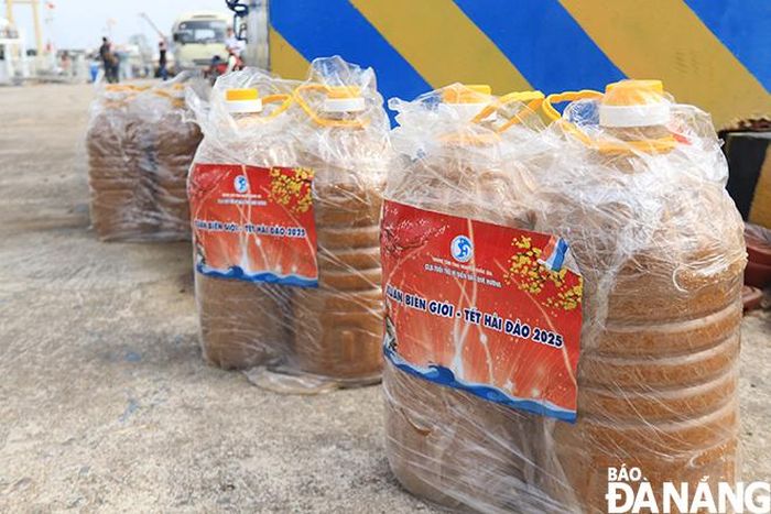 Phần quà của CLB "Tuổi trẻ Vì biển đảo quê hương" gửi tới cán bộ, chiến sĩ hải đảo. Ảnh: ĐẮC MẠNH