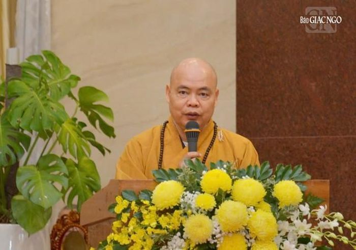 Thượng tọa Thích Thanh Phong phát biểu cảm tạ