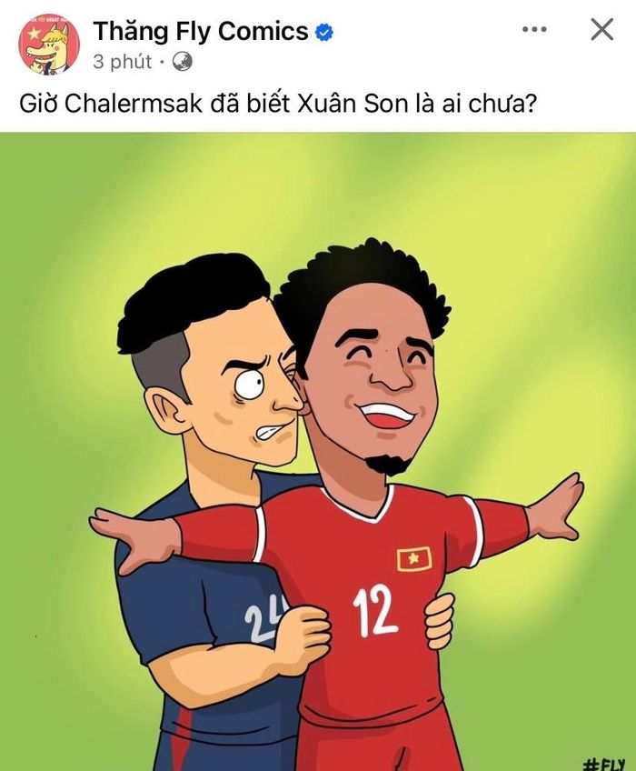  Dân mạng chế ảnh sau khi Xuân Son ghi bàn vào lưới Thái Lan. Ảnh: Thăng Fly Comics. 