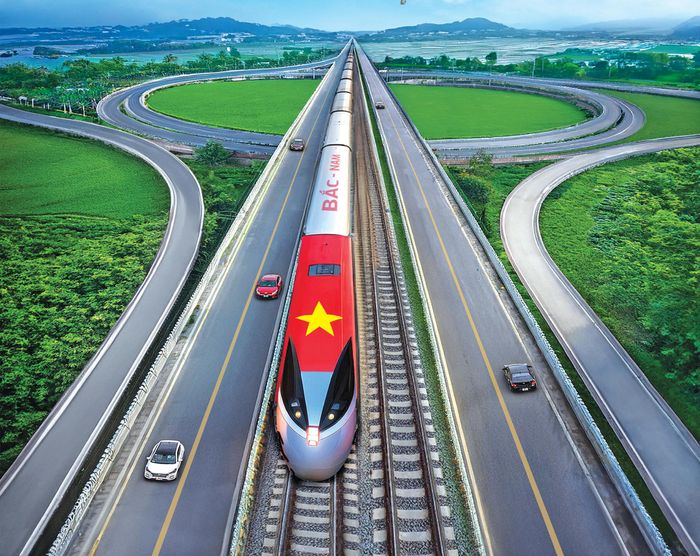  Đồ họa về đường sắt cao tốc trục Bắc – Nam. Ảnh: Báo Giao thông. 
