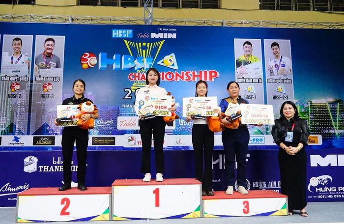 Cơ thủ người Gia Lai Lương Thị Thơm giành chức vô địch ở Giải Billiards vô địch HBSF-Min Table 2024 (ảnh nhân vật cung cấp). 