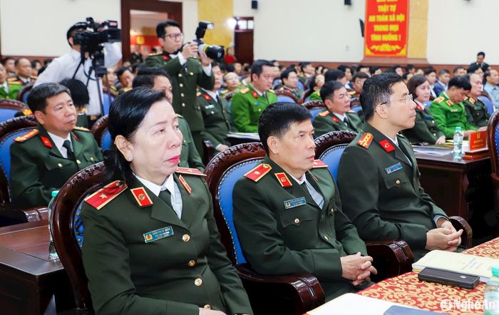 Lãnh đạo các đơn vị của Bộ Công an tham dự hội nghị. Ảnh: Phạm Bằng