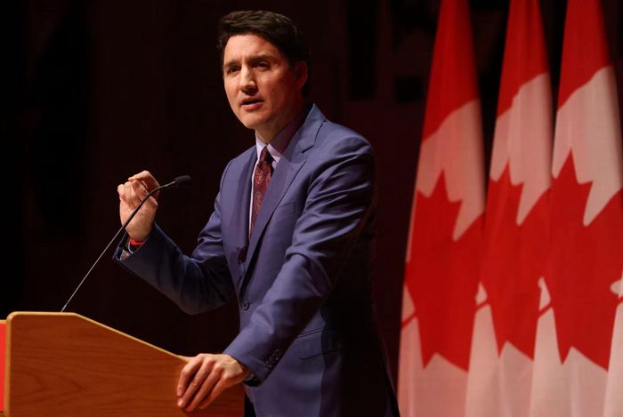 Thủ tướng Canada Justin Trudeau phát biểu tại một sự kiện hôm 16/12/2024. Ảnh: Reuters