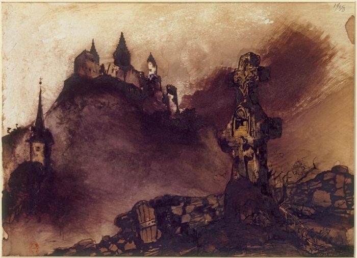 Tác phẩm “The Town Of Vianden, With Stone Cross” (1871)