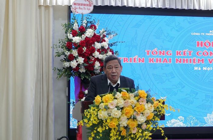 Chủ tịch Hội đồng thành viên DATC phát biểu tại hội nghị.