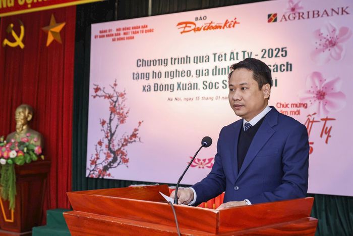 Tổng Biên tập Báo Đại Đoàn Kết Trương Thành Trung phát biểu tại chương trình.