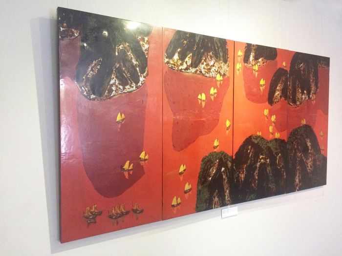 Tác phẩm “Vịnh Hạ Long” (sơn mài, 122x244cm, 1969) của Hoàng Trầm