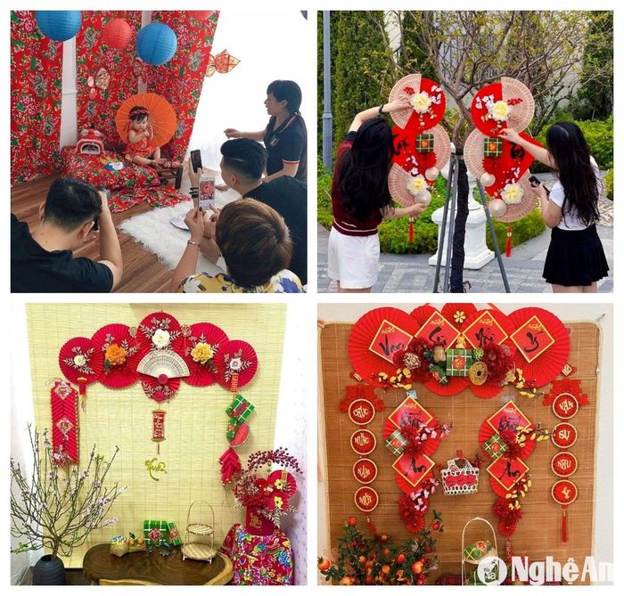Trang trí tiểu cảnh Tết trở thành trào lưu, vì thế thợ decor có thêm việc làm và thu nhập dịp cuối năm. Ảnh: T.P
