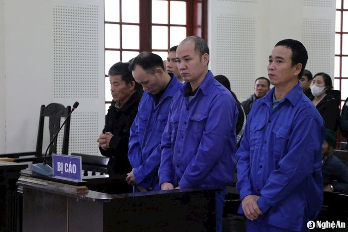 Các bị cáo tại phiên tòa. Ảnh: Trần Vũ