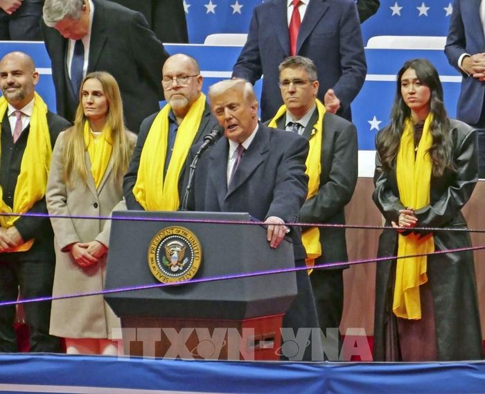 Tổng thống Mỹ Donald Trump phát biểu tại Washington, DC, Mỹ, ngày 20/1/2025. Ảnh: Kyodo/TTXVN