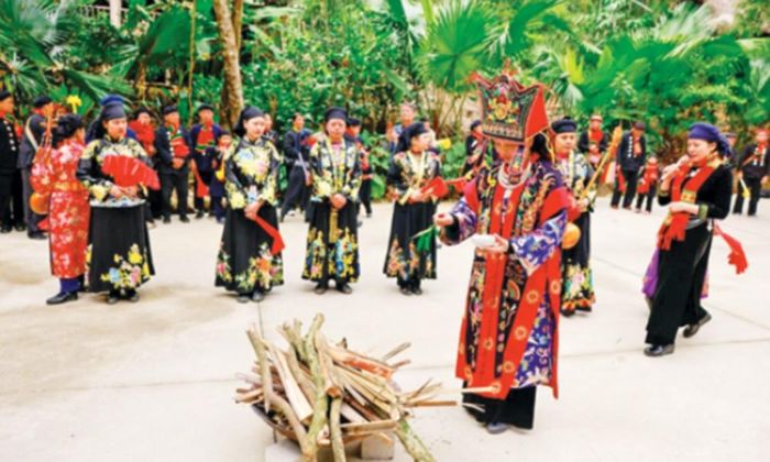Làng Thái Hải tái hiện rất nhiều buổi lễ quan trọng của đồng bào dân tộc Tày.
