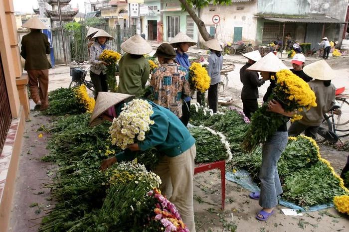 Chợ hoa Tết làng tôi 21 năm trước (2004), nom vẫn thô sơ và tiêu điều lắm