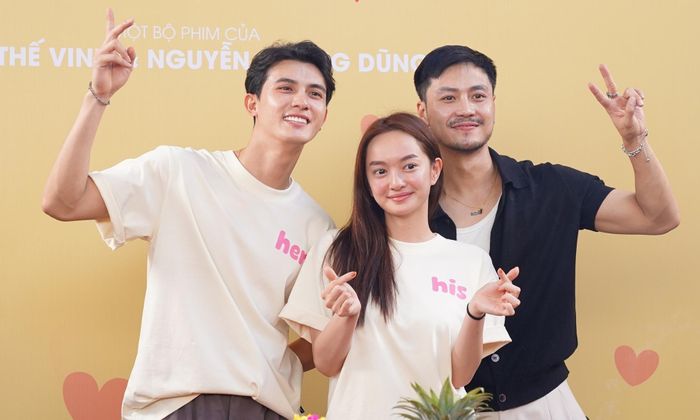  Trần Ngọc Vàng, Kaity Nguyễn và Thanh Sơn (từ trái qua) lần đầu kết hợp trên màn ảnh với “Yên nhầm bạn thân” của Nguyễn Quang Dũng và Diệp Thế Vinh - Ảnh: P.K 