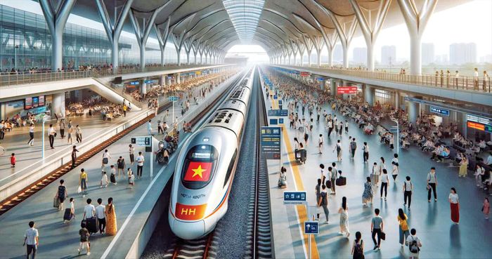 Với quy mô vốn lớn, tác động kinh tế - xã hội sâu rộng, dự án đường sắt tốc độ cao Bắc - Nam chắc chắn là một trong những dự án biểu tượng trong kỷ nguyên mới. Ảnh minh họa.
