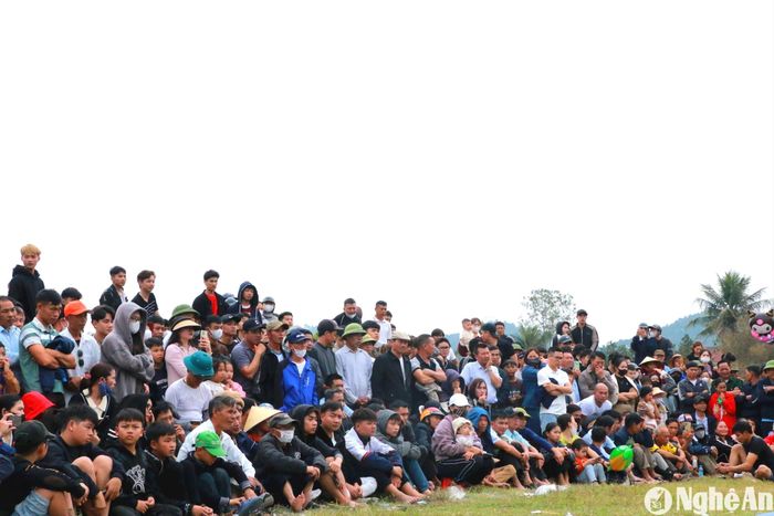Hội vật kéo dài từ ngày mùng 3 đến ngày mồng 9 Tết Nguyên đán Ất Tỵ tại sân vận động xã Nghĩa Thái (huyện Nam Đàn) thu hút đông đảo người dân trên địa bàn và các xã lân cận đến xem và đăng ký thử sức. Đây là giải truyền thống đã được xã Nghĩa Thái duy trì và phát triển hơn 20 năm qua. Ảnh: Gia Huy