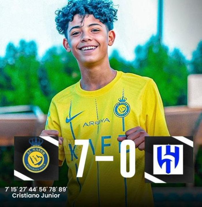 Vài ngày trước, một mình Cristiano Junior ghi 7 bàn trong trận đại thắng U15 Al Hilal